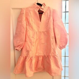 NEW Tuckernuck M Bellini Fil Coupe Pink Drop Waist Long Sleeve Palmerston Dress